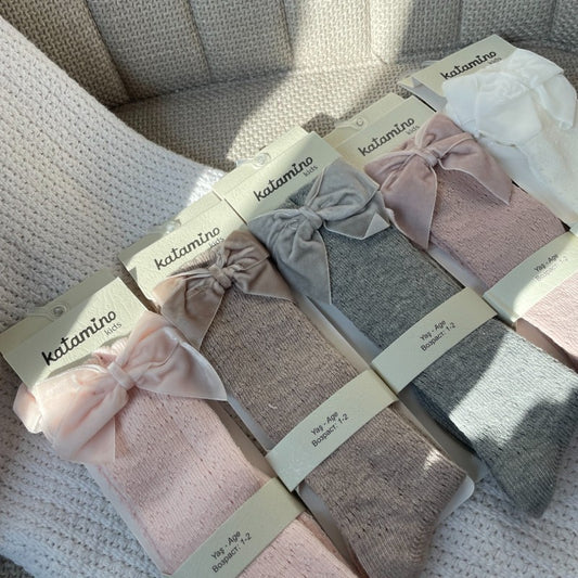 Чорапки с панделка цвят:бял