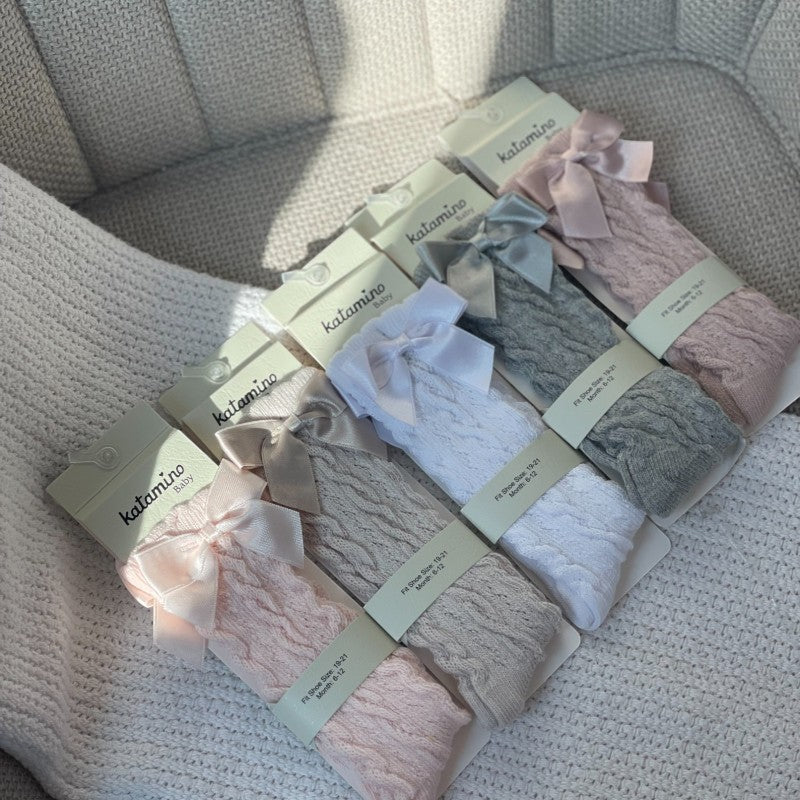 Чорапи с панделка розови