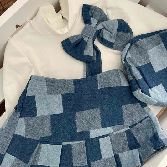 Детски дънков комплект от 3 части с барета