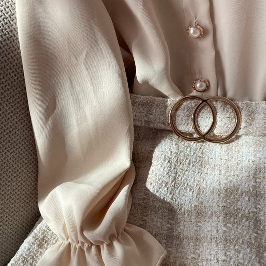 Детска елегантна рокля с яка и букле пола