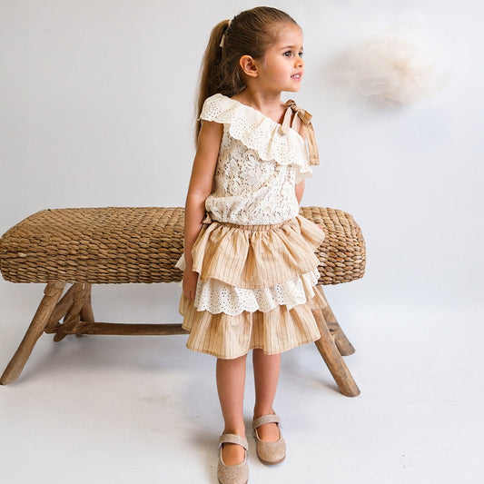 Бежов комплект с многопластова пола - две части