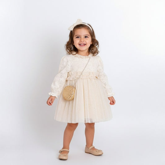 Елегантна и стилна рокля с чантичка от пайети