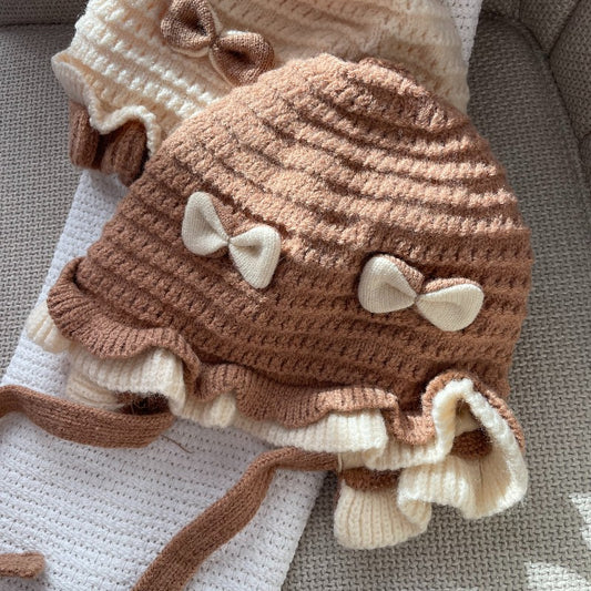 Стилна зимна шапка - бежова кафява