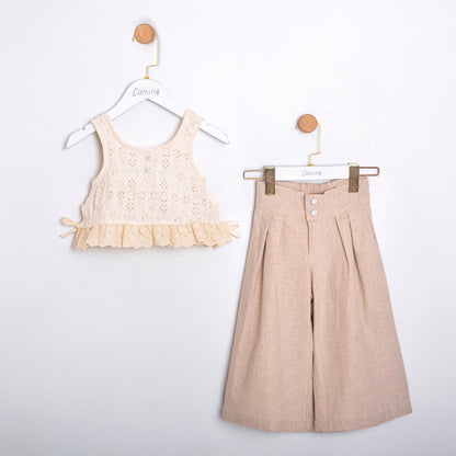 Леко пролетно комплектче от две части – бежово