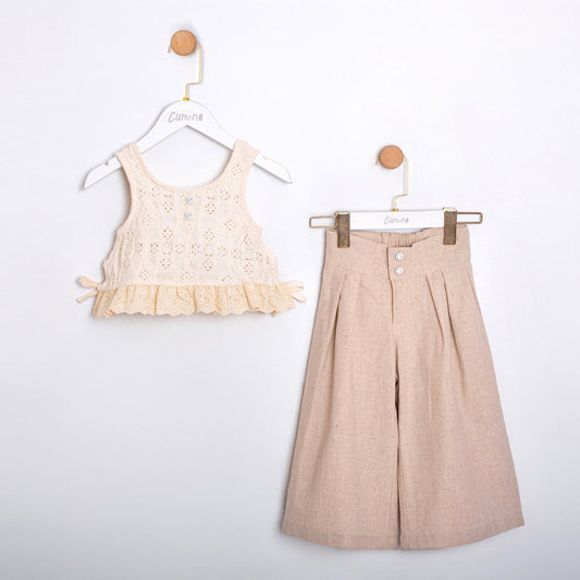 Леко пролетно комплектче от две части – бежово